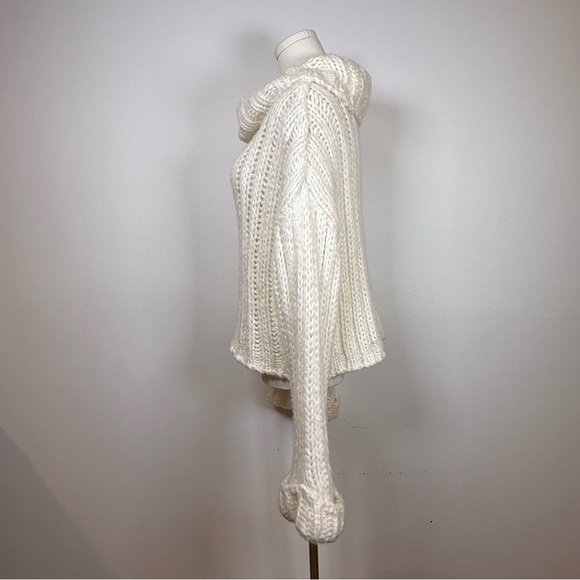 New! Forever 21 Chunky Knit Cowl Neck Sweater Winter White Women’s Size Large - Picture 4 of 9